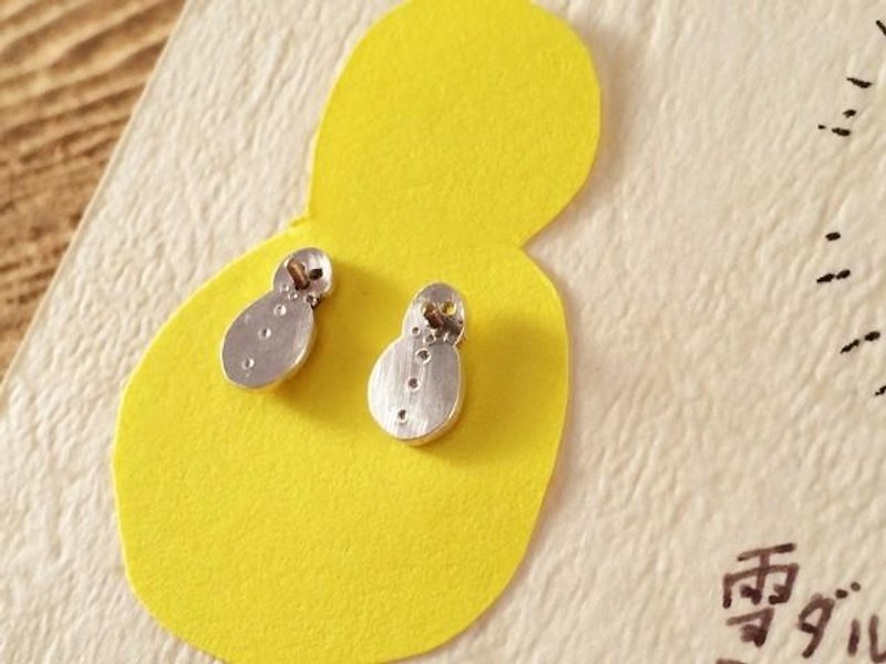Snowman ☆ SV earrings - Earrings & Clip-ons - Other Metals 