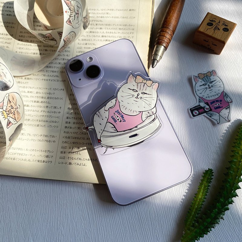 I am a cat, I am very lazy to shape mobile phone holder - Phone Accessories - Plastic Pink