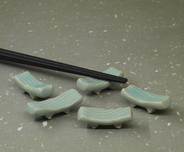 二色釉の手作り箸置きセット 禅風青磁釉箸置き箸置きと手作り陶器