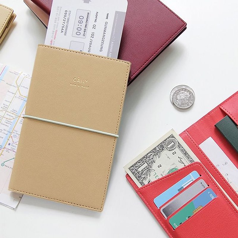 GMZ-simple life strap passport cover - temperament bare, GMZ04029 - Passport Holders & Cases - Genuine Leather Khaki