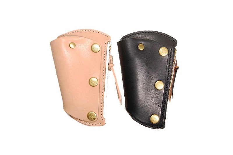 Axe keys & coins bag - Tomahawk bag / key bag combined coin purse - Coin Purses - Genuine Leather Black