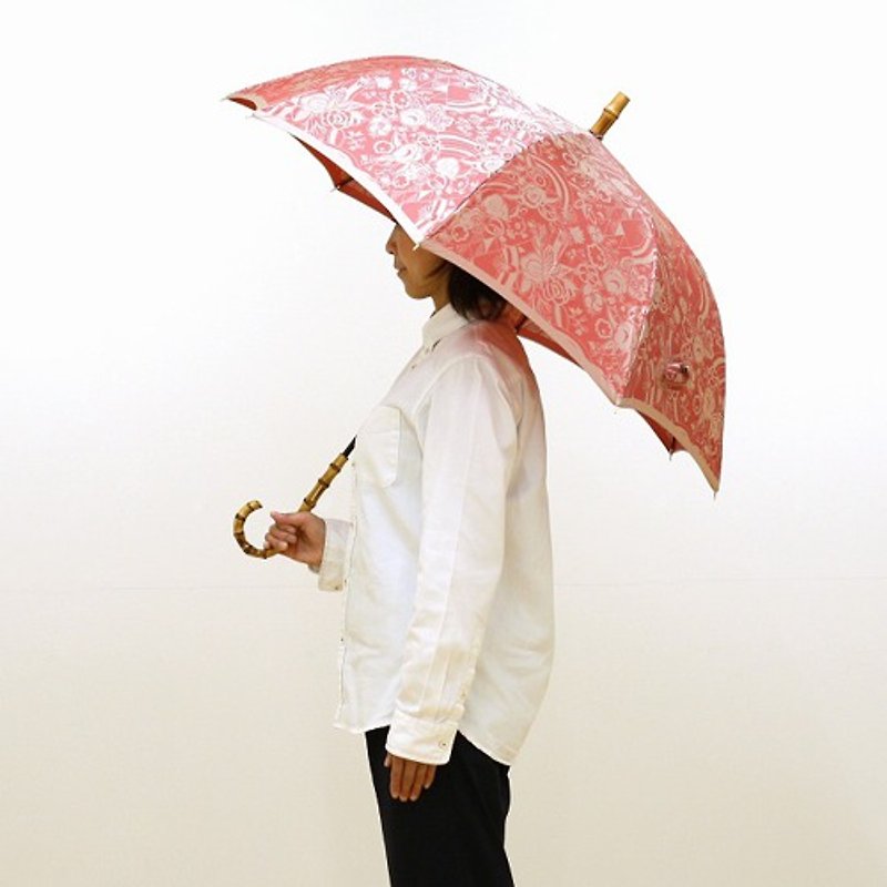 【晴雨兼用 ジャンプ傘】 kirie -更紗- ルージュ - 其他 - 棉．麻 紅色