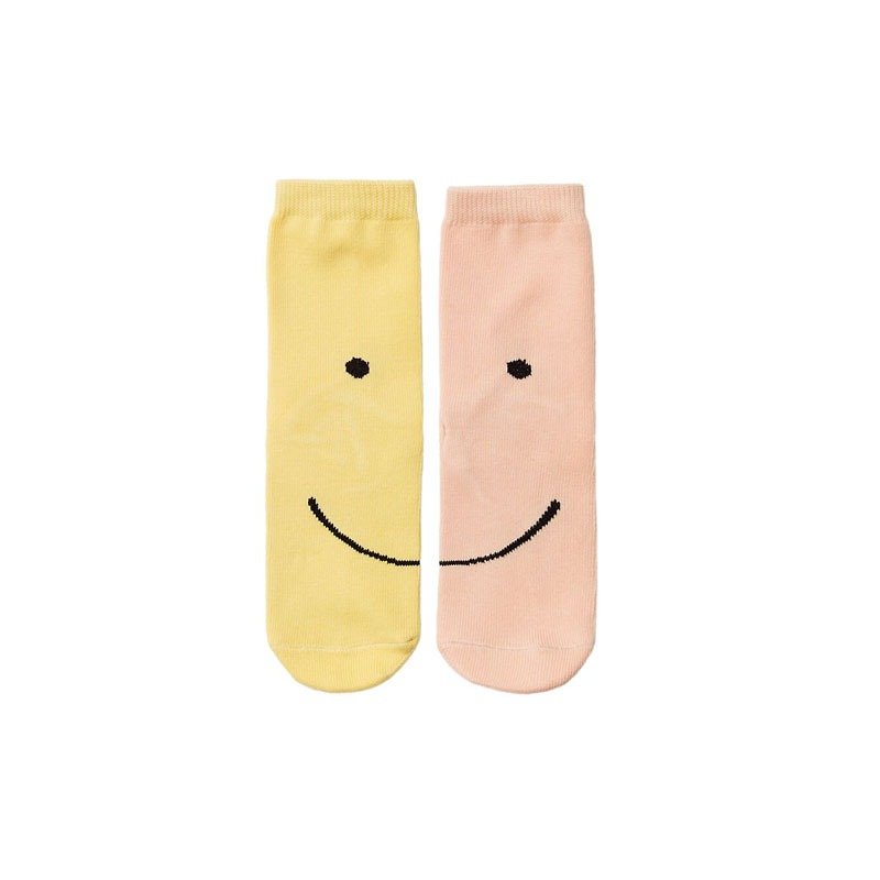 Sc. Lifestyle Smiling Children's Socks-Two Pairs 1 Set - ถุงเท้า - ผ้าฝ้าย/ผ้าลินิน สีเหลือง