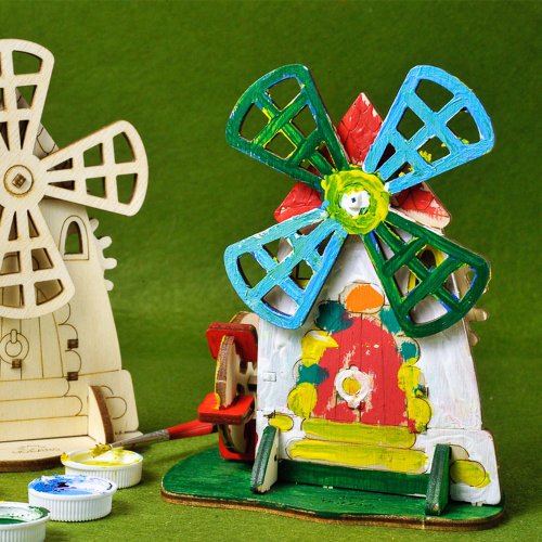 CUBICO 酷比客 /Ugears/ 烏克蘭木製模型 著色小風車