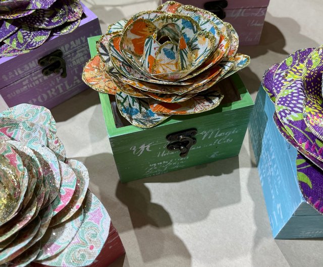 フラワーボックス 椿 手作り 花 木箱 収納ボックス 収納ボックス