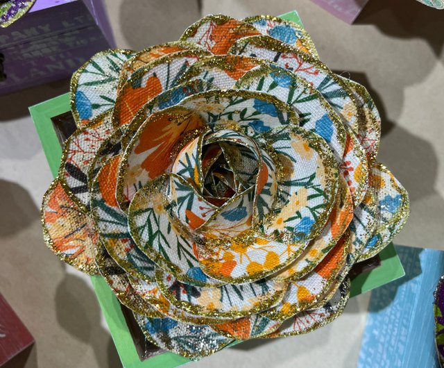 フラワーボックス 椿 手作り 花 木箱 収納ボックス 収納ボックス