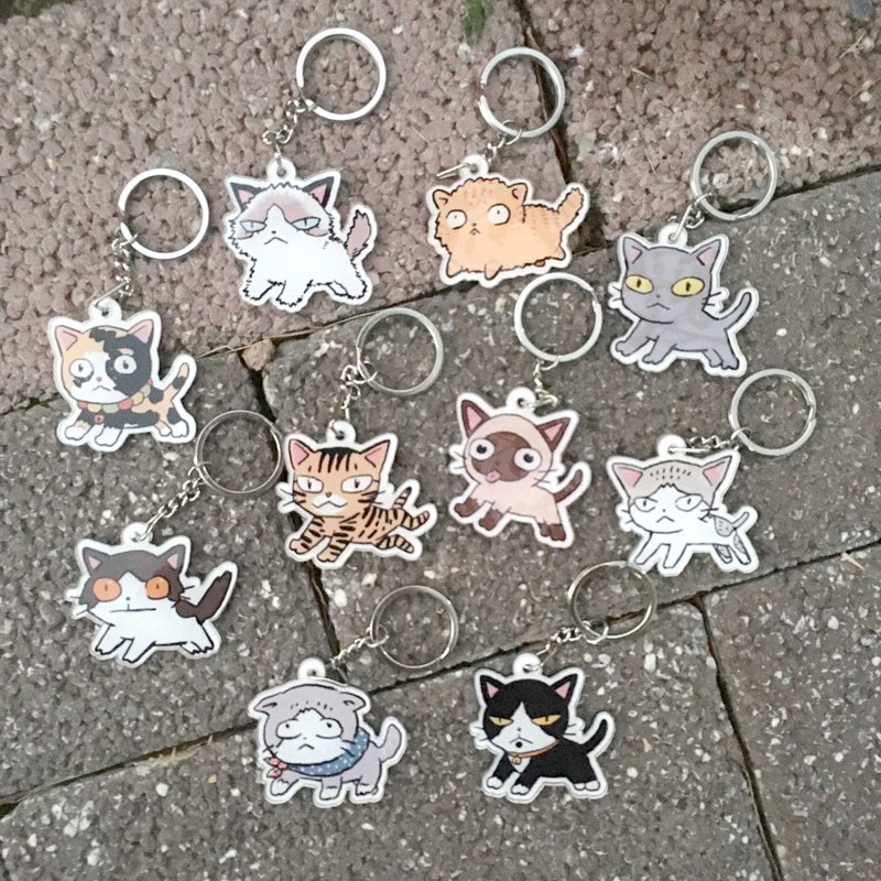 พวงกุญแจสุ่มกาชา Gacha bad cats V2 - ที่ห้อยกุญแจ - พลาสติก ขาว