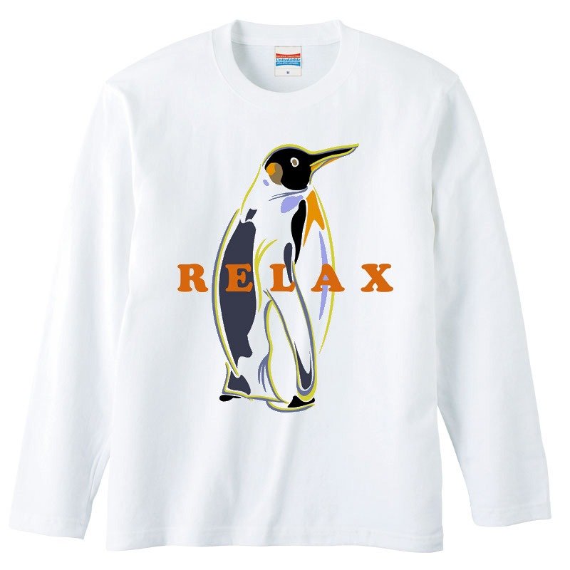 Long sleeve T-shirt / RELAX - เสื้อยืดผู้ชาย - ผ้าฝ้าย/ผ้าลินิน ขาว