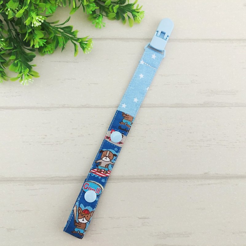 Surfing dogs. 2-length manual pacifier chain (for vanilla pacifiers for general pacifiers) - Baby Bottles & Pacifiers - Cotton & Hemp Blue