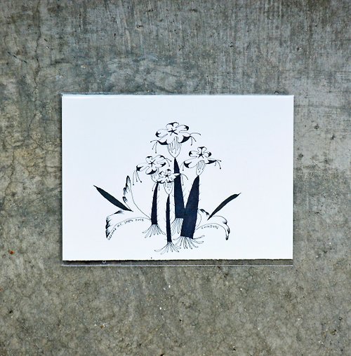 Daphne H.C. Shen 花朵 抽象 山水 葉子 手繪小卡