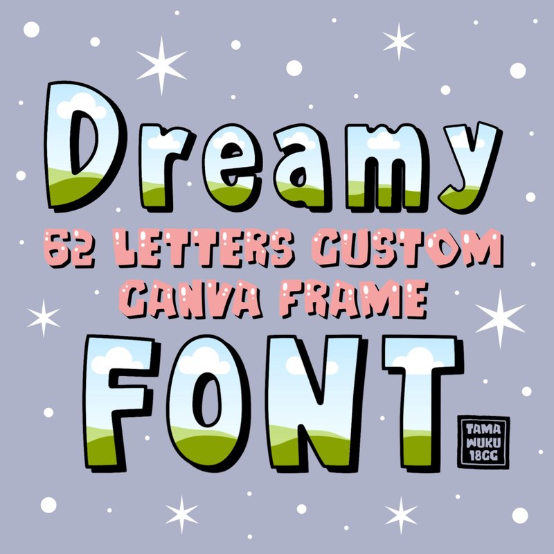 Dreamy Font Custom Canva Frames - 其他數位商品 - 其他材質 