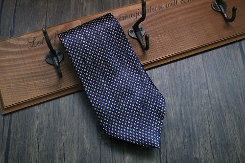 壞紳士 暗夜藍波點真絲商務領帶正裝禮盒裝necktie