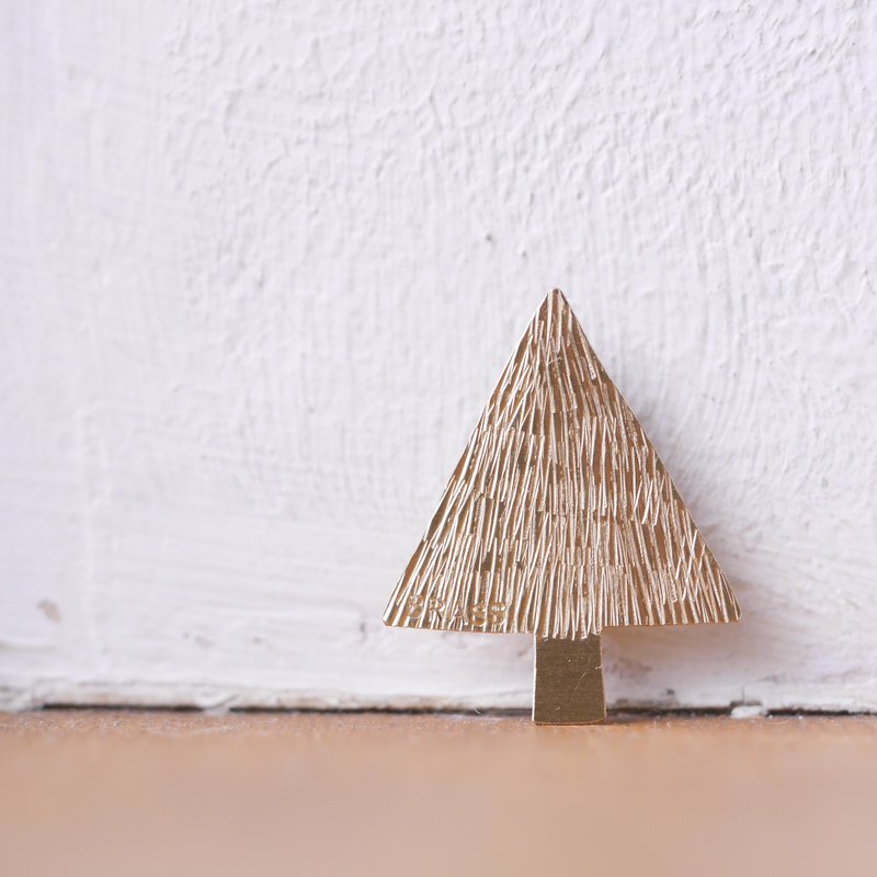 BRASS  北欧tree ちびブローチ　受注製作 - 胸針 - 銅/黃銅 金色