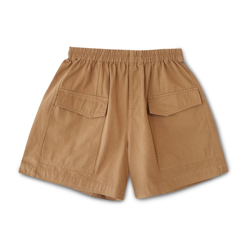 【Simply Yours】Big Pocket Cotton Shorts Coffee F - Women's Shorts - Cotton & Hemp Brown