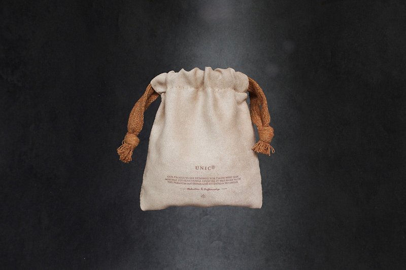 UNIC textured velvet storage bag 2.0 / original leather dust bag / coin bag / jewelry bag - กระเป๋าเครื่องสำอาง - ผ้าฝ้าย/ผ้าลินิน สีนำ้ตาล