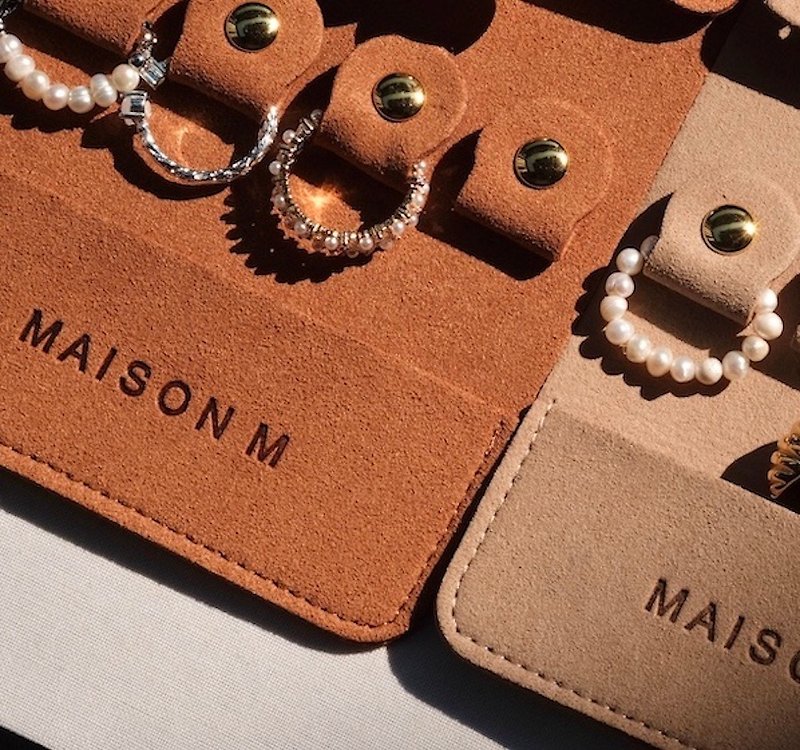 MAISON M 法式隨行珠寶收納袋-珊瑚橘 - 居家收納/收納盒/收納用品 - 人造皮革 咖啡色