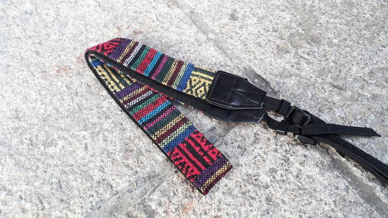 AMIN'S SHINY WORLD Featured Color Rough Striped Camera Strap - Cameras - Cotton & Hemp Multicolor