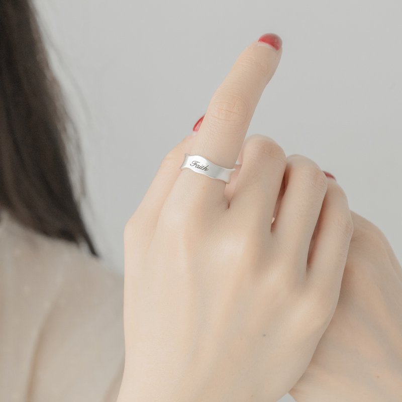 【Custom Engraved】Wavy Wide Ring - General Rings - Copper & Brass Silver