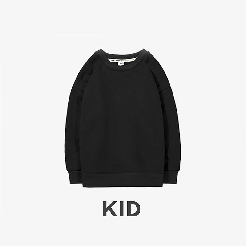 KIDS Long Sleeve Round Collar University T :: Boys and Girls Wearable:: Black - Tops & T-Shirts - Cotton & Hemp Black