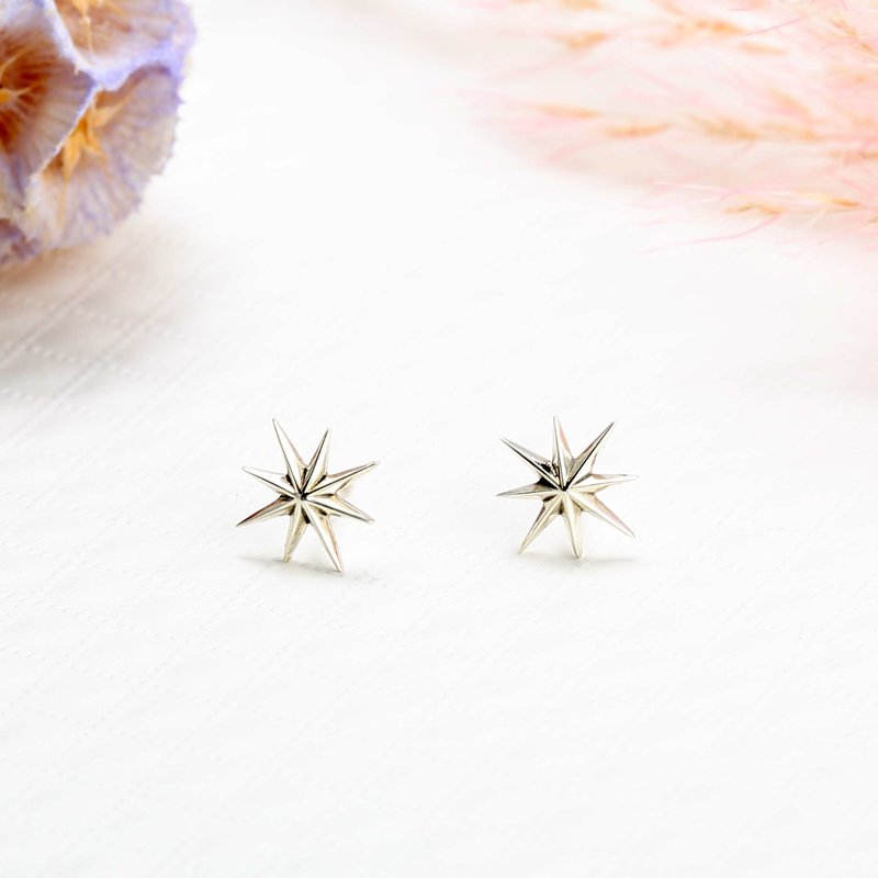 【Angel & Me】Star of Hope s925 sterling silver earrings Birthday gift - Earrings & Clip-ons - Sterling Silver Silver