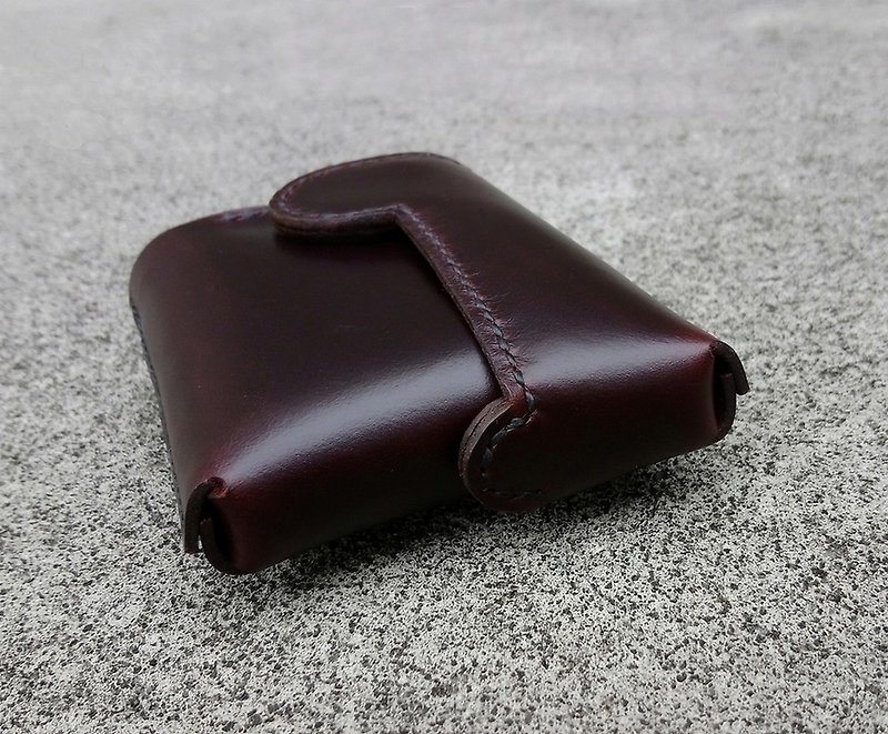 Palm-black-purple flip-top wallet/short clip - Wallets - Genuine Leather Black