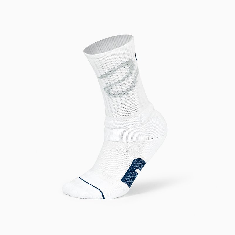 Made in Taiwan/Combed cotton-99.9% permanent antibacterial-Daily /Dance with the dragons - Socks - Cotton & Hemp White