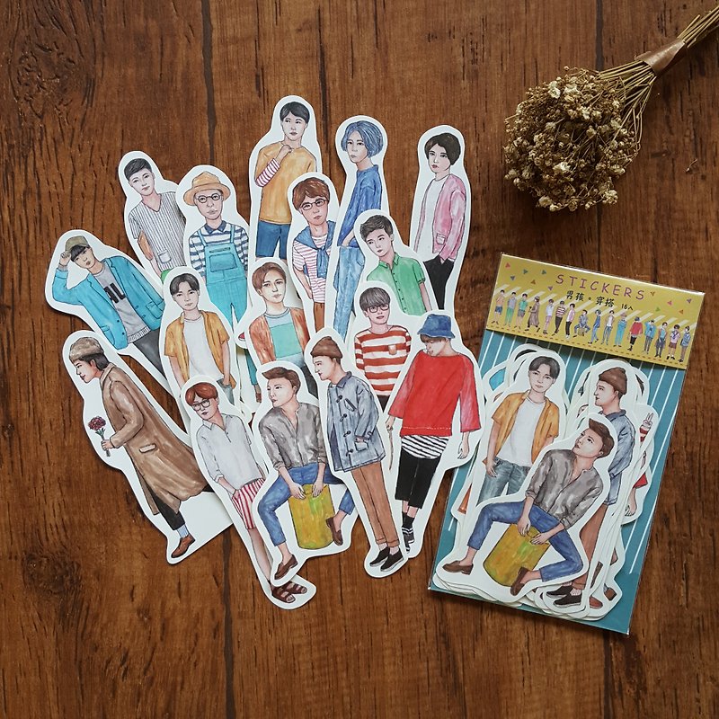 boy. Wear a sticker set with 16 pieces - Stickers - Paper Multicolor