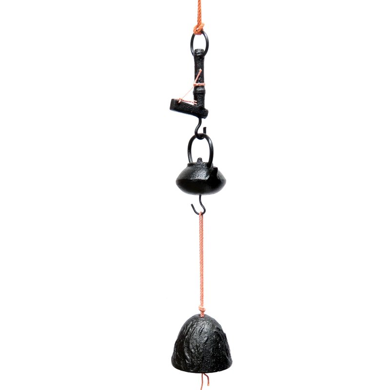 Nanbu Tekki Japanese cast iron Wind Chimes small free hook - Items for Display - Other Metals Black