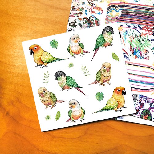 鸚味日誌ParrotDaylife 紋身貼紙 / 金太陽小太陽鸚鵡紋身轉印貼紙