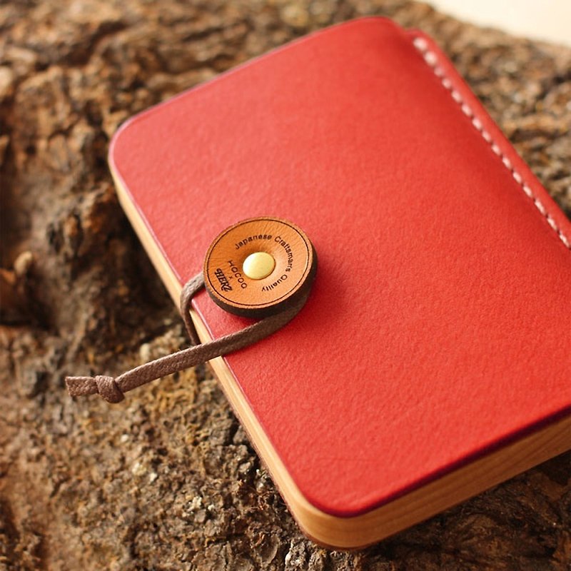 [Limited new products] leather log card case - ที่เก็บนามบัตร - หนังแท้ สีแดง