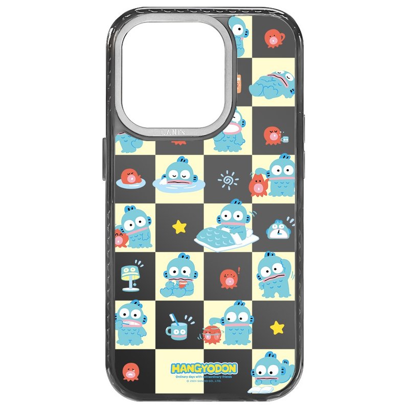 人魚漢頓 鏡面棋盤格日常 透黑框 iPhone 16 15 14 13 Pro Max - 手機殼/手機套 - 環保材質 黑色