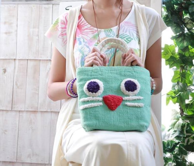 【預購中】✬可愛動物造型手提袋✬ - 手提包/手提袋 - 棉．麻 多色
