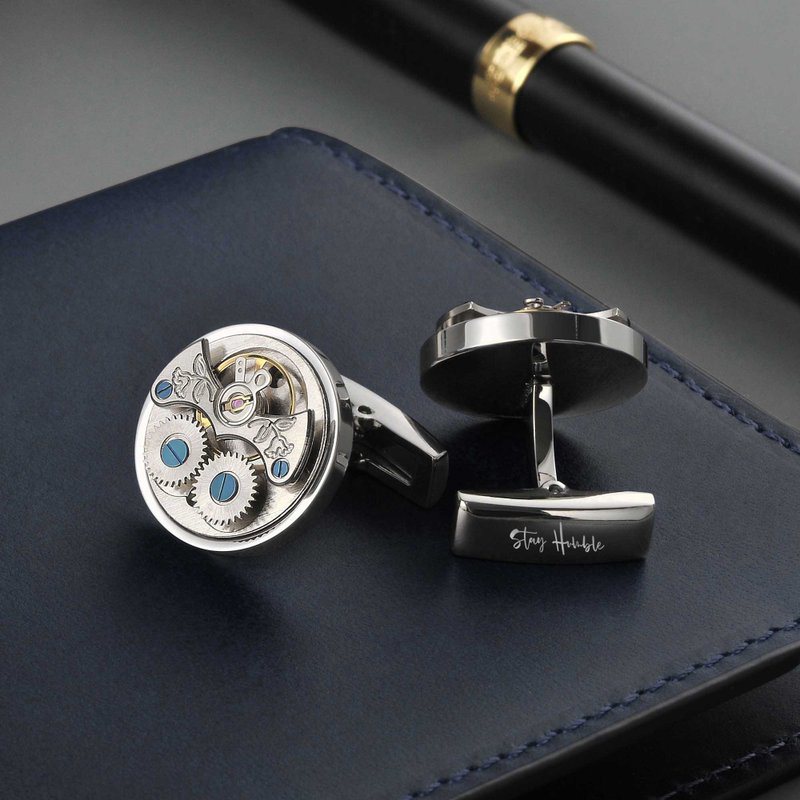 Ritmo di vita Customized Mechanical Watch Cufflinks - Nocturnal Silver - กระดุมข้อมือ - สแตนเลส สีเงิน