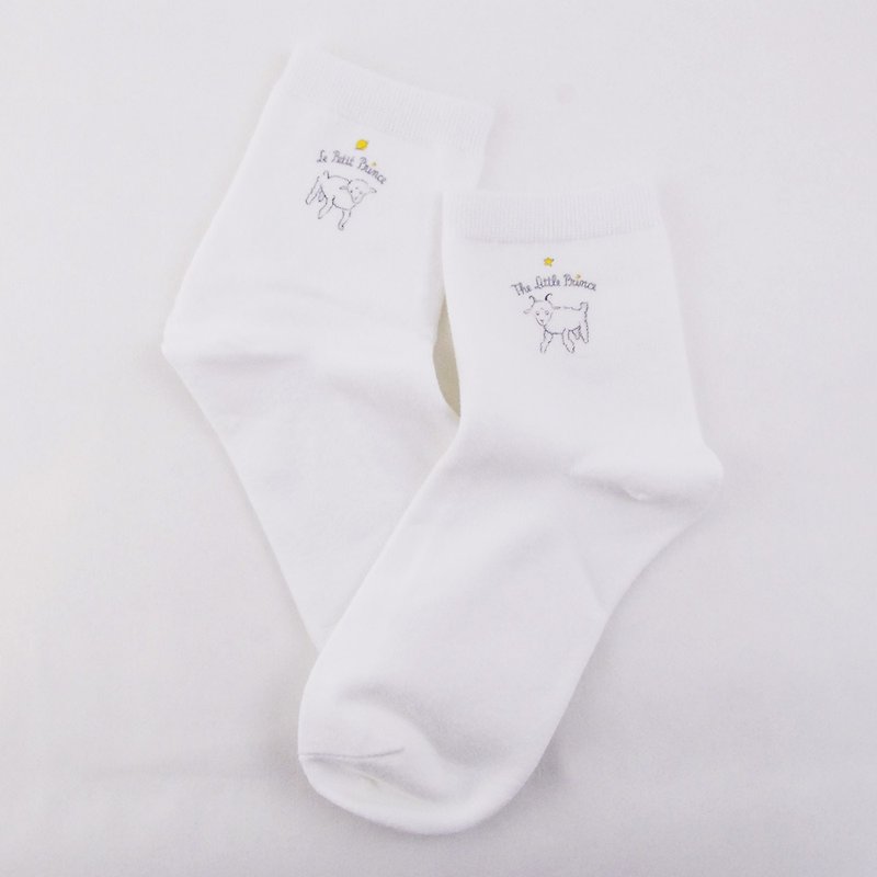 小王子經典版授權-短襪(白),AA01 - 襪子 - 棉．麻 白色