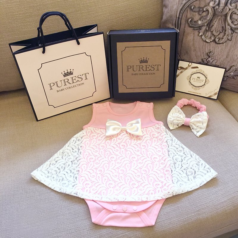 小公主的華麗裝扮 春夏款 寶寶彌月禮盒組 嬰兒 新生兒 滿月送禮 - 彌月禮盒 - 棉．麻 粉紅色