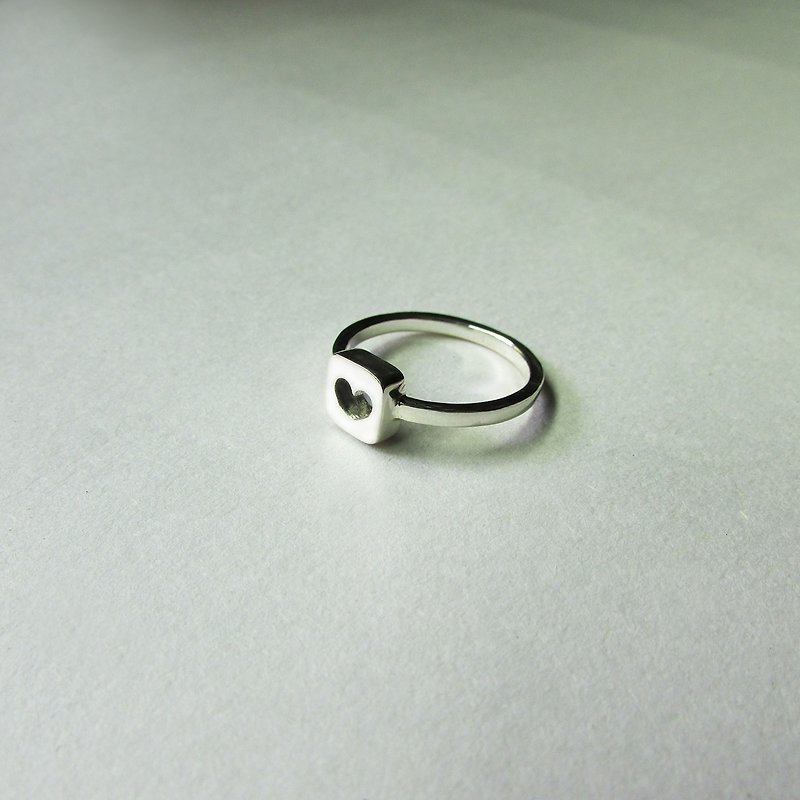 square heart ring | mittag jewelry | handmade and made in Taiwan - General Rings - Silver Silver