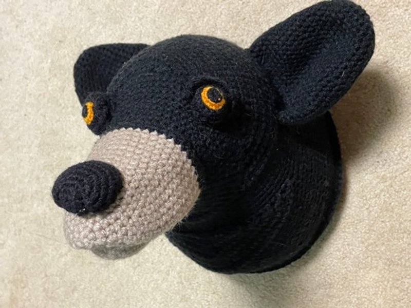 かぎ針編み動物クロクマヘッド飾り【インテリア】壁掛けデコレーション - 壁貼/牆壁裝飾 - 棉．麻 
