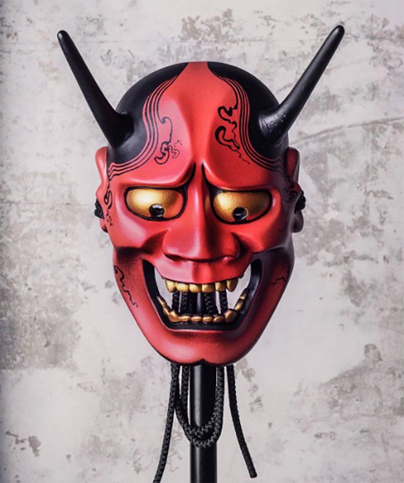 Japanese Traditional plaster Noh Mask Collection handmade Hannya theater Kabuki - ตกแต่งผนัง - วัสดุอื่นๆ 