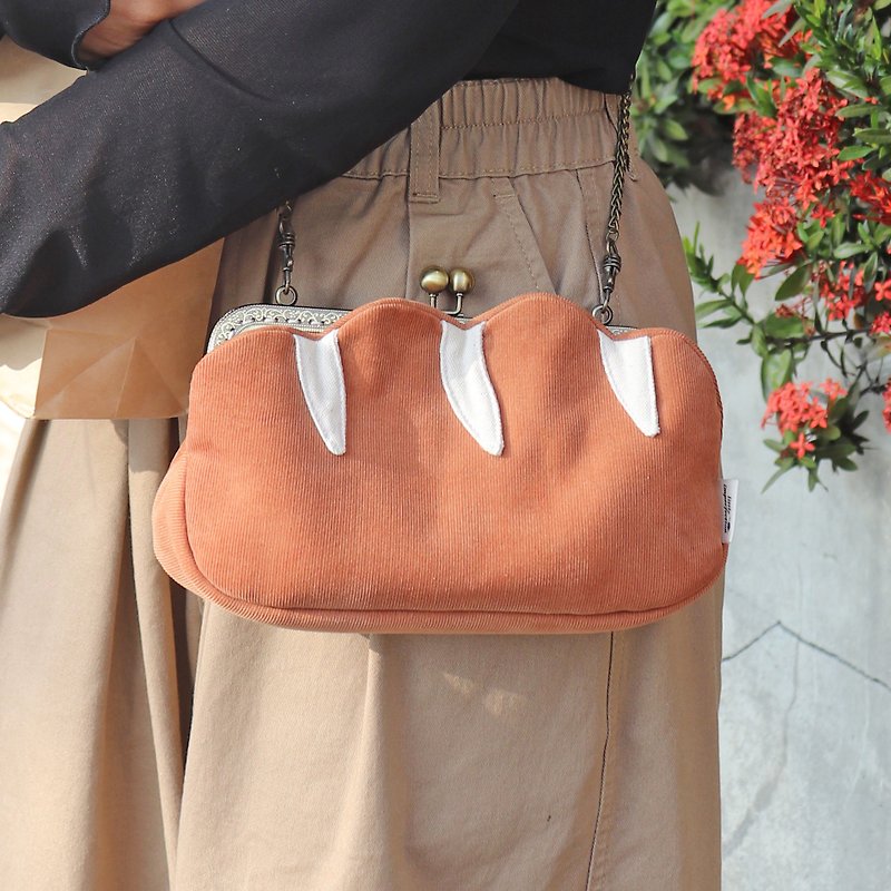 | new | - Toasted bread bag- Styling kiss lock bag carry-on bag side backpack crossbody bag - Messenger Bags & Sling Bags - Cotton & Hemp Orange