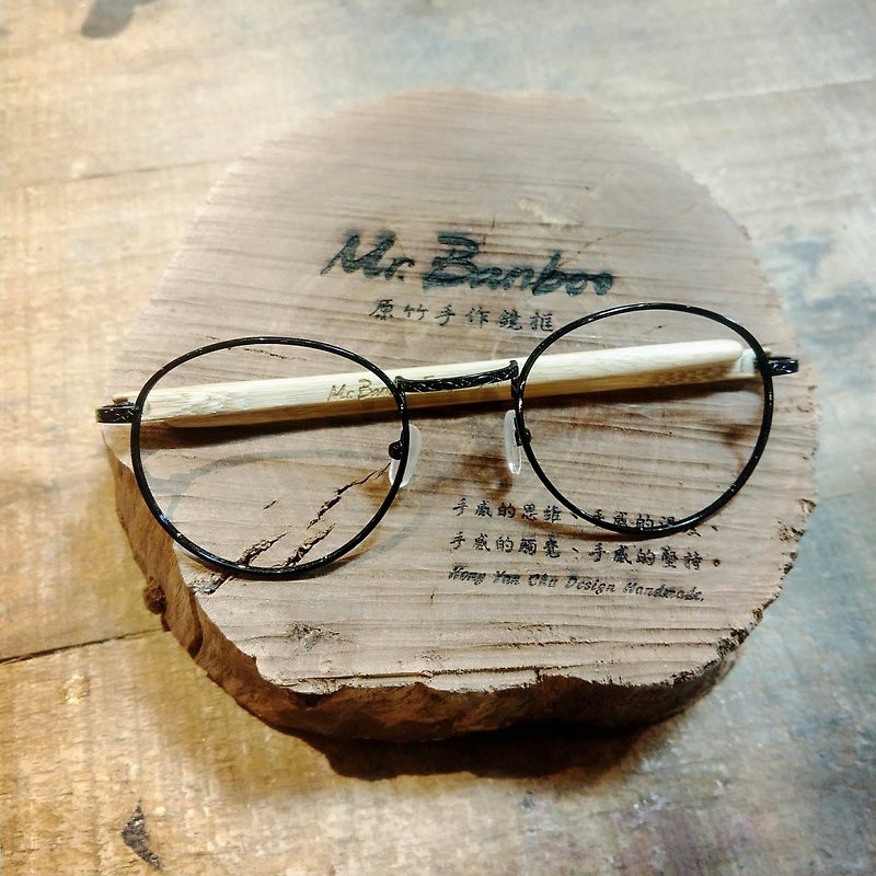 Taiwan handmade glasses [MB F] series of exclusive patented touch aesthetic aesthetic action art - Glasses & Frames - Bamboo Black