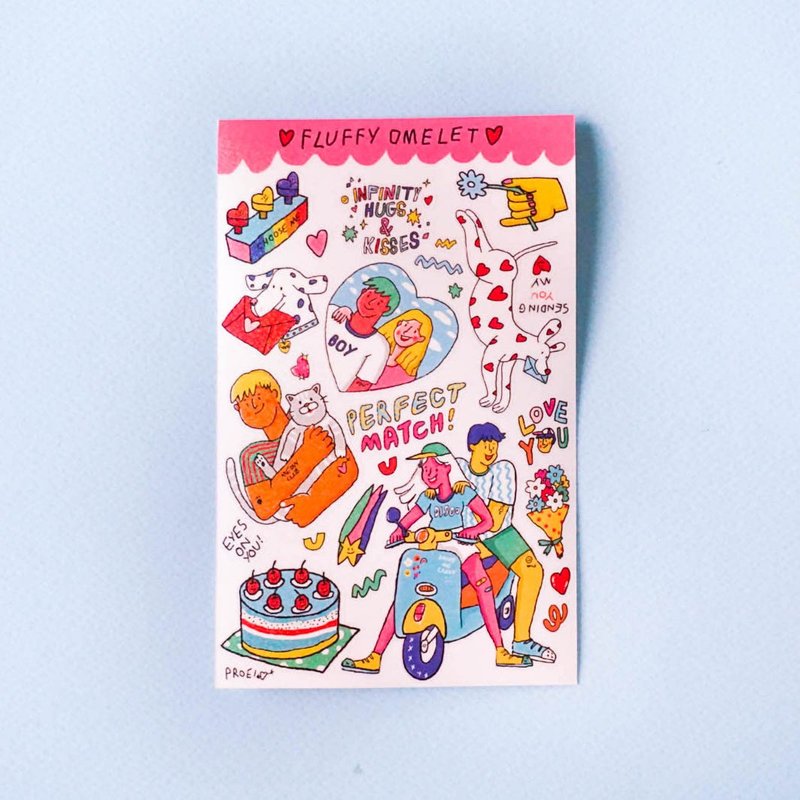 VDAY2020 STICKER PAD - 貼紙 - 紙 粉紅色