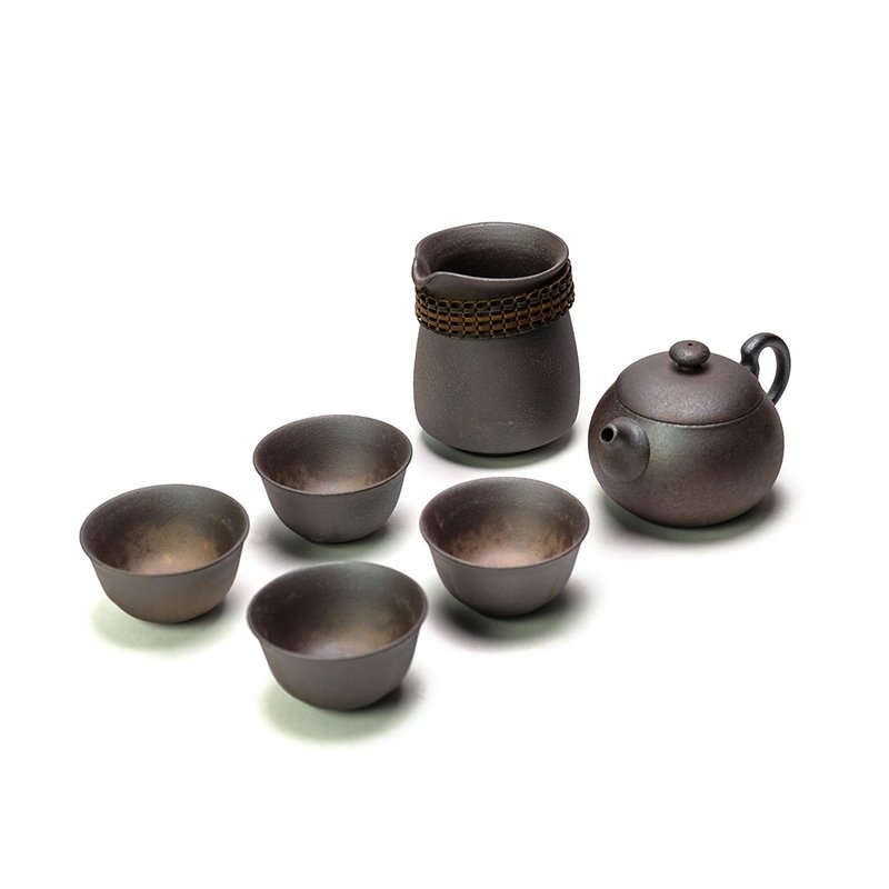 陶作坊 │ 以器引茶-經典老岩泥6件組 - 茶壺/茶杯/茶具 - 其他材質 