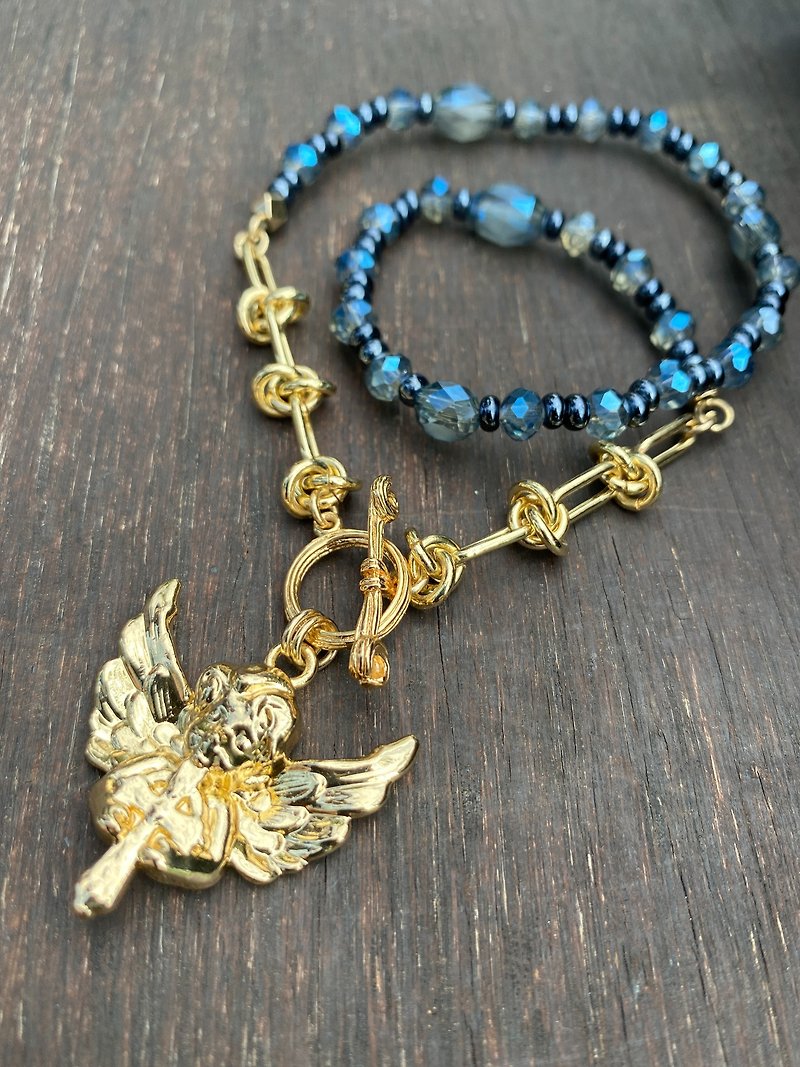 Necklace - Cupid's Sea - สร้อยคอ - วัสดุอื่นๆ สีน้ำเงิน