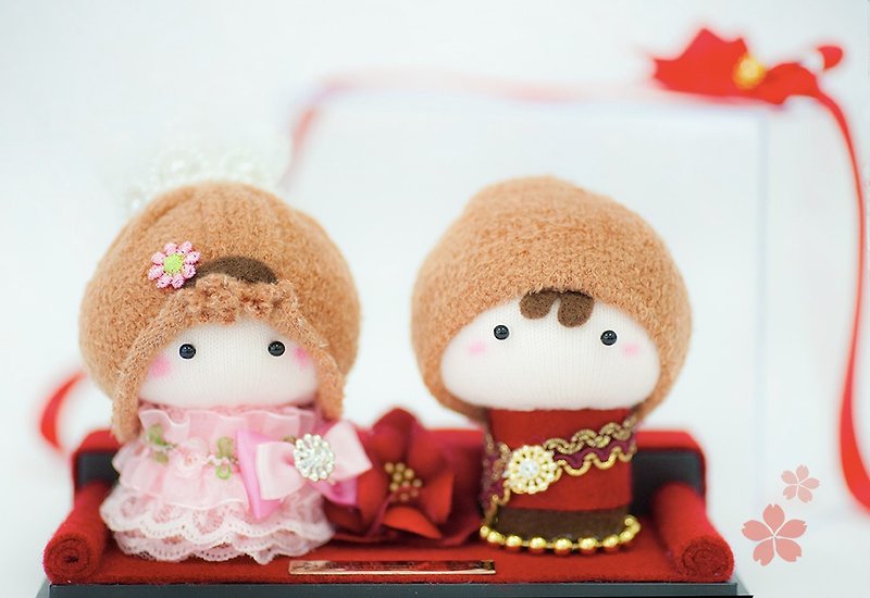 [Wedding handmade custom] happy bed doll sweet wedding gift collection handmade gift - ของวางตกแต่ง - วัสดุอื่นๆ สึชมพู