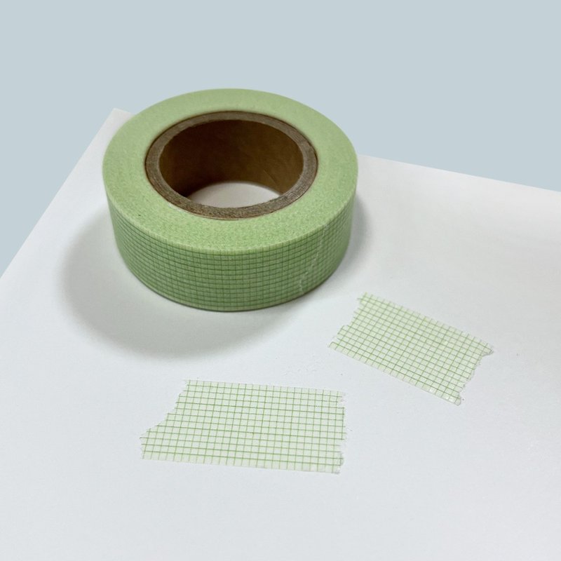 Yellow green basic check | Masking Tape - Washi Tape - Paper Green