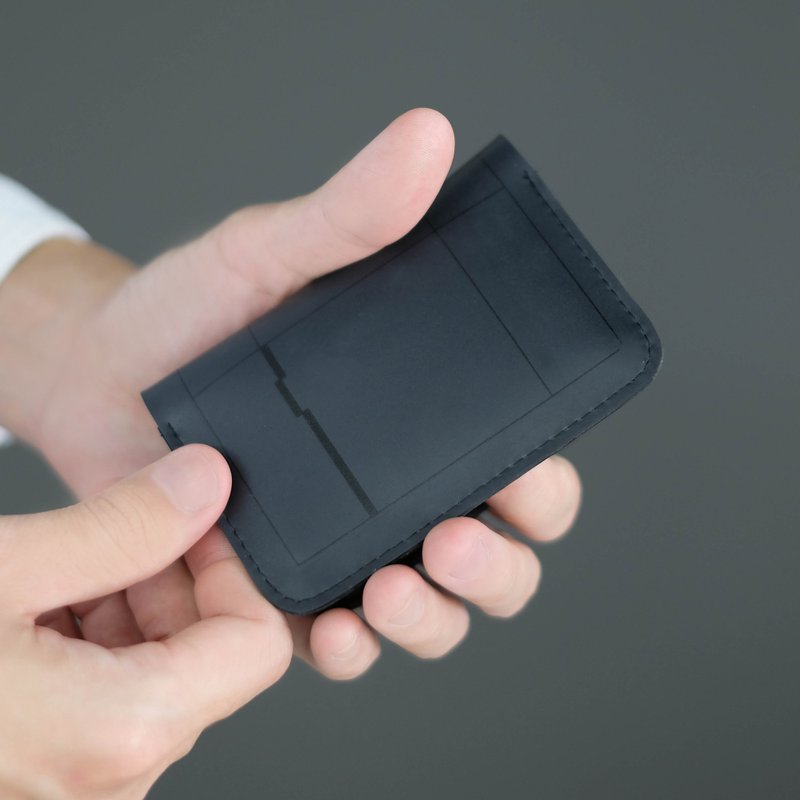 HUB Card holder -BLACK ONYX - 錢包/皮夾/長短夾 - 乳膠 黑色