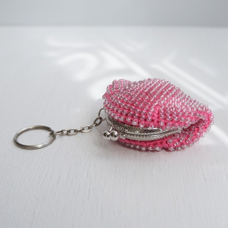 Ba-ba (m) Beads crochet coincase No.2048 - 零錢包/小錢包 - 其他材質 粉紅色