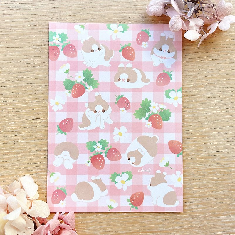 Ginkgo Mt. Fuji x Cow Cat Po / ChiaBB Illustration Postcard - Cards & Postcards - Paper Pink