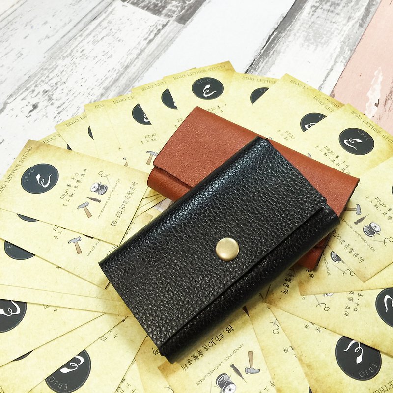 [Double mezzanine business card holder] Handmade leather and Italian imported cowhide bag customization - ที่เก็บนามบัตร - หนังแท้ 