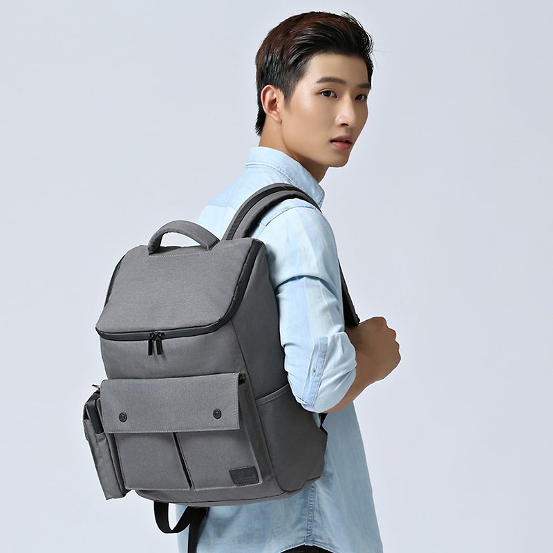 Backpack bag computer bag foldable light body water repellent Dreamer - gray - Backpacks - Other Materials Gray